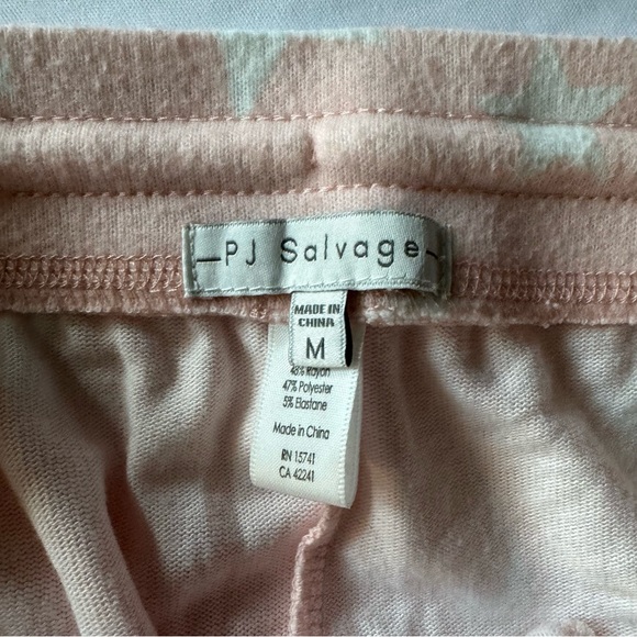 PJ Salvage Peach Pink Star Jogger style Cozy pajamas lounge pants Medium - Picture 2 of 3